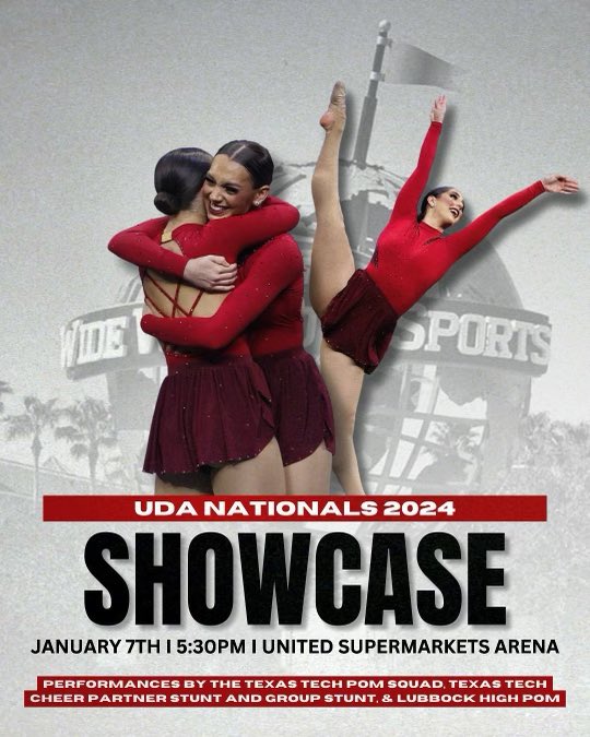 Texas Tech Pom Squad π΅ (@ttupom) on Twitter photo ππππ’π¨π§ππ₯π¬ ππ‘π¨π°π¨ππ ππππ
SAVE THE DATE for our nationals showcase on Jan. 7th @ 5:30pm!
Performances from <a href="/ttupom/">Texas Tech Pom Squad π΅</a> <a href="/ttucheer/">Texas Tech Cheer</a> & Lubbock High PomβΌοΈ ππππ’π¨π§ππ₯π¬ ππ‘π¨π°π¨ππ ππππ
SAVE THE DATE for our nationals showcase on Jan. 7th @ 5:30pm!
Performances from <a href="/ttupom/">Texas Tech Pom Squad π΅</a> <a href="/ttucheer/">Texas Tech Cheer</a> & Lubbock High PomβΌοΈ