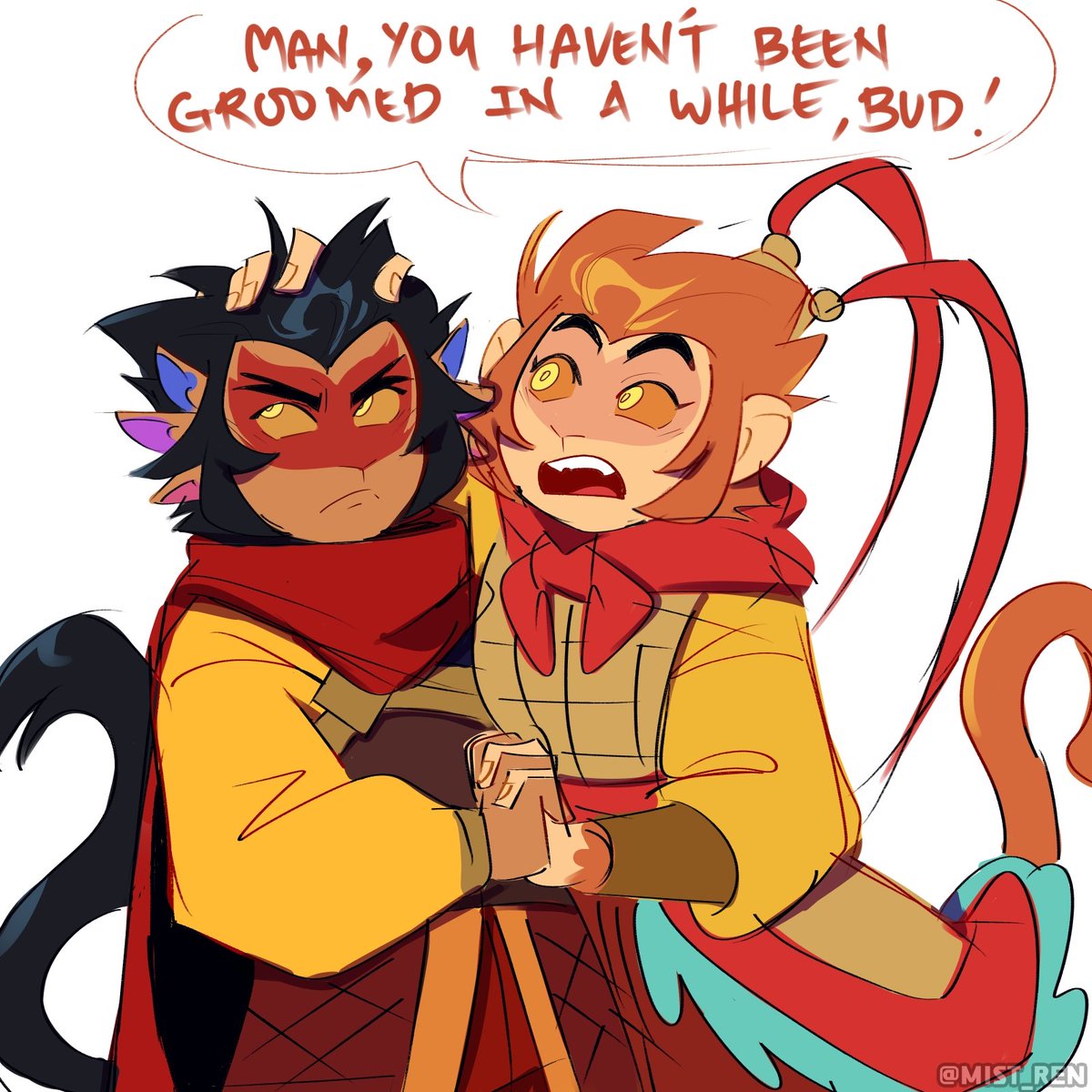 RenMist's tweet image. Y'all are probably used to my inconsistent style with these monkeys lmao ✨

[#LEGOMonkieKid ]