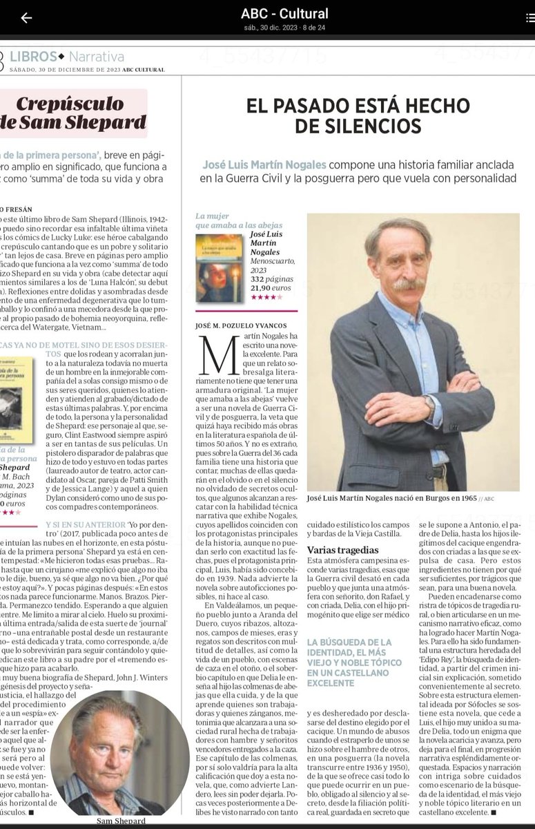 "Una novela excelente". Así empieza la reseña de "La mujer que amaba a las abejas" en ABC Cultural. Regálatela el día de Reyes.