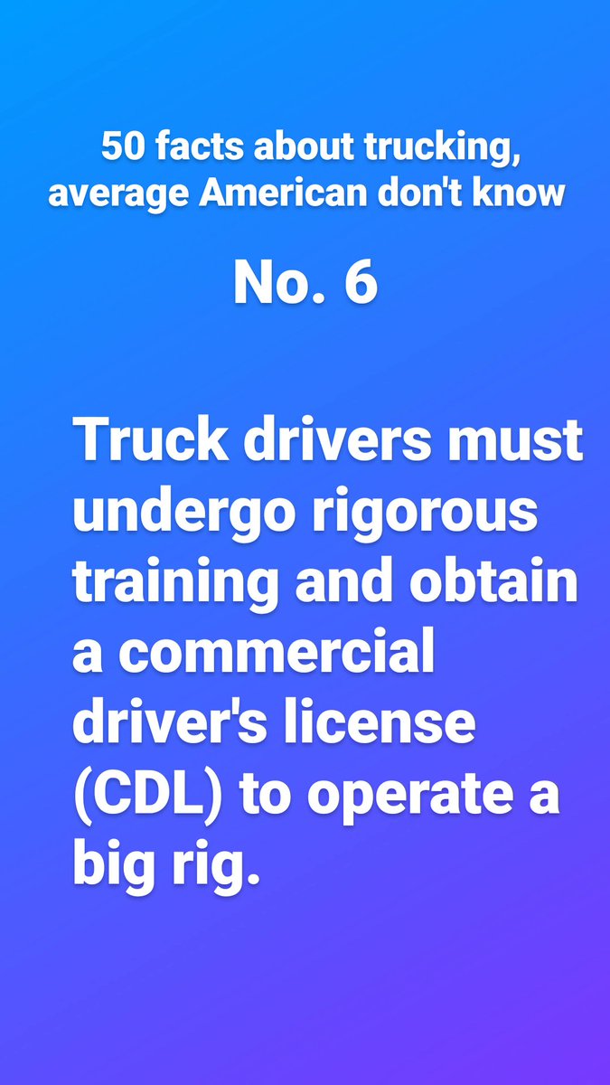 TimExFreightInc's tweet photo. 50 Facts about trucking, average American don't know! No. 6
#truckersofinstagram 
#truckersunited 
#truckersforlife 
#truckersofamerica 
#truckerswagons 
#truckerslife 
#truckersunite 
#truckersoftheworld 
#trucklovers 
#truckingjobs 
#truckingbusiness 
#truckingtechnology https://t.co/ngnmoFLEwS