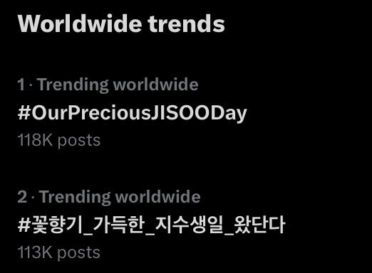 NEWSJISOO's tweet photo. Twitter worldwide trends:

#1 #OurPreciousJISOODay 
#2 #꽃향기_가득한_지수생일_왔단다 https://t.co/Yl9ABJWdMy