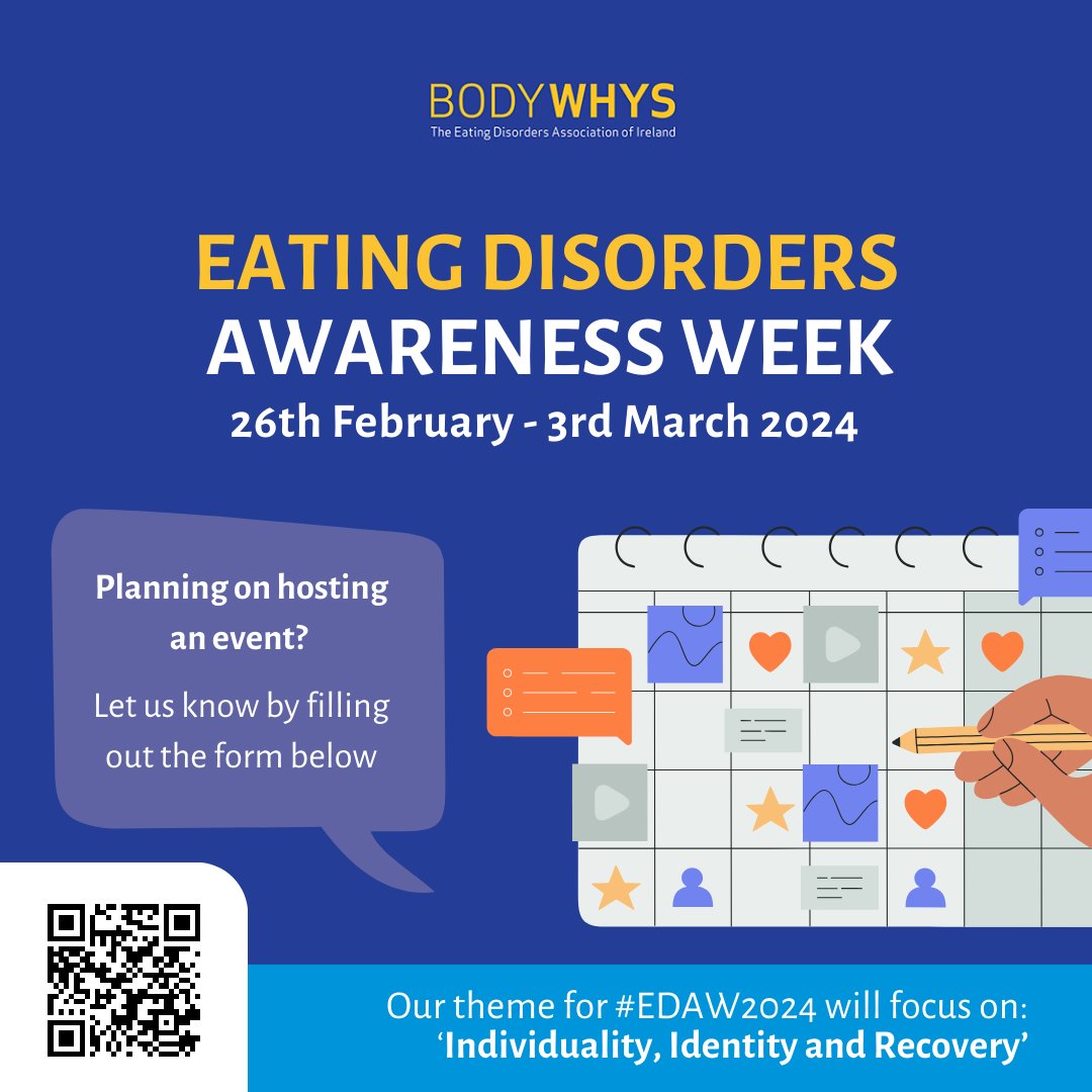 📣 We are planning ahead for Eating Disorders Awareness Week 2024 (26th February - 3rd March 2024) ▶ Our theme for #EDAW2024 will focus on individuality, identity and recovery. ✍ If you want to get involved, let us know. Fill out this form: forms.office.com/e/R2BHUBgB0Q @NCP_ED