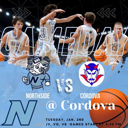 nhs_rams's tweet photo. GAMEDAY💥
The Rams travel to Cordova tonight! Games start at 4:30
LETS GO‼️ #Northsidestrong https://t.co/ONwRSpGHqK