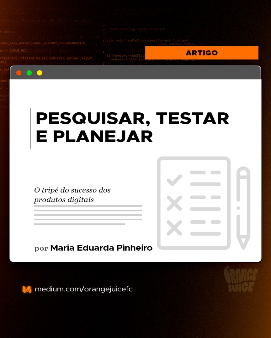 orangejuicetech's tweet photo. Maria Eduarda Pinheiro, Product Owner na FCamara, compartilha dicas essenciais sobre a importância de pesquisa, testes e um planejamento sólido. Descubra como esses pilares são fundamentais para o sucesso na criação de produtos digitais!

Leia: https://t.co/ud15BXbo2w

#tech #PO https://t.co/7LK7yi3va3