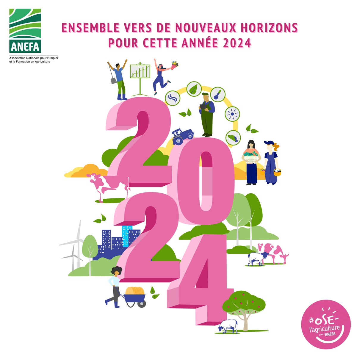 Le Conseil d'Administration de l'ANEFA Bretagne et l'équipe administrative vous souhaitent une bonne année 2024 ! ✨