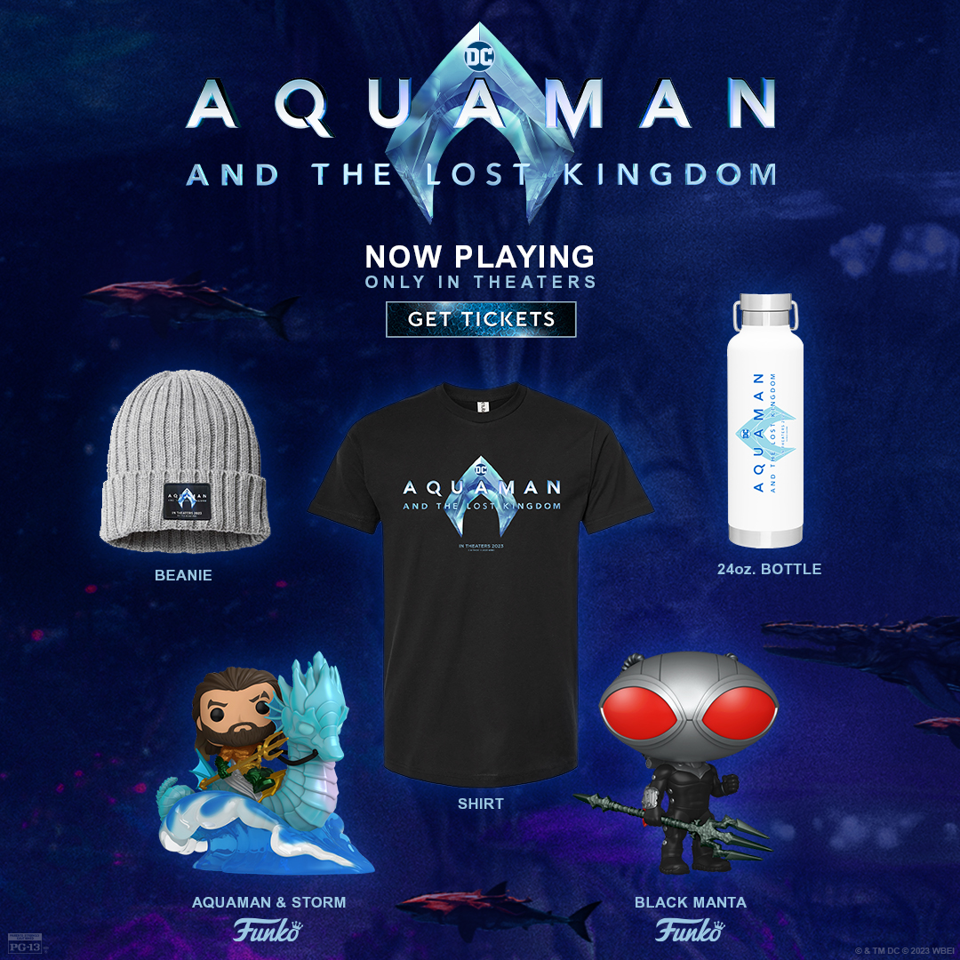 Cinemark's tweet image. 🚨 GIVEAWAY 🚨

FOLLOW US and RT this post for a chance to win this #Aquaman prize pack!

No Purchase Necessary. U.S/D.C. only, 18+. See Official Rules for all details. Enter by 1/8/2023  Rules: cur.lt/kc2op4vxv #CinemarkPrizePackSweepstakes