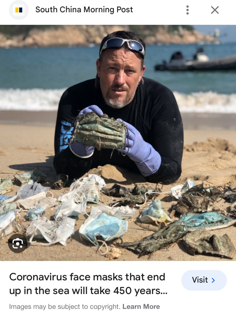 CivicSparks's tweet photo. @ForestMommy Google masks in ocean. Thanks for saving the planet @coloradodems 🙄 #fakeenvironmentalists https://t.co/wFyCRseiML