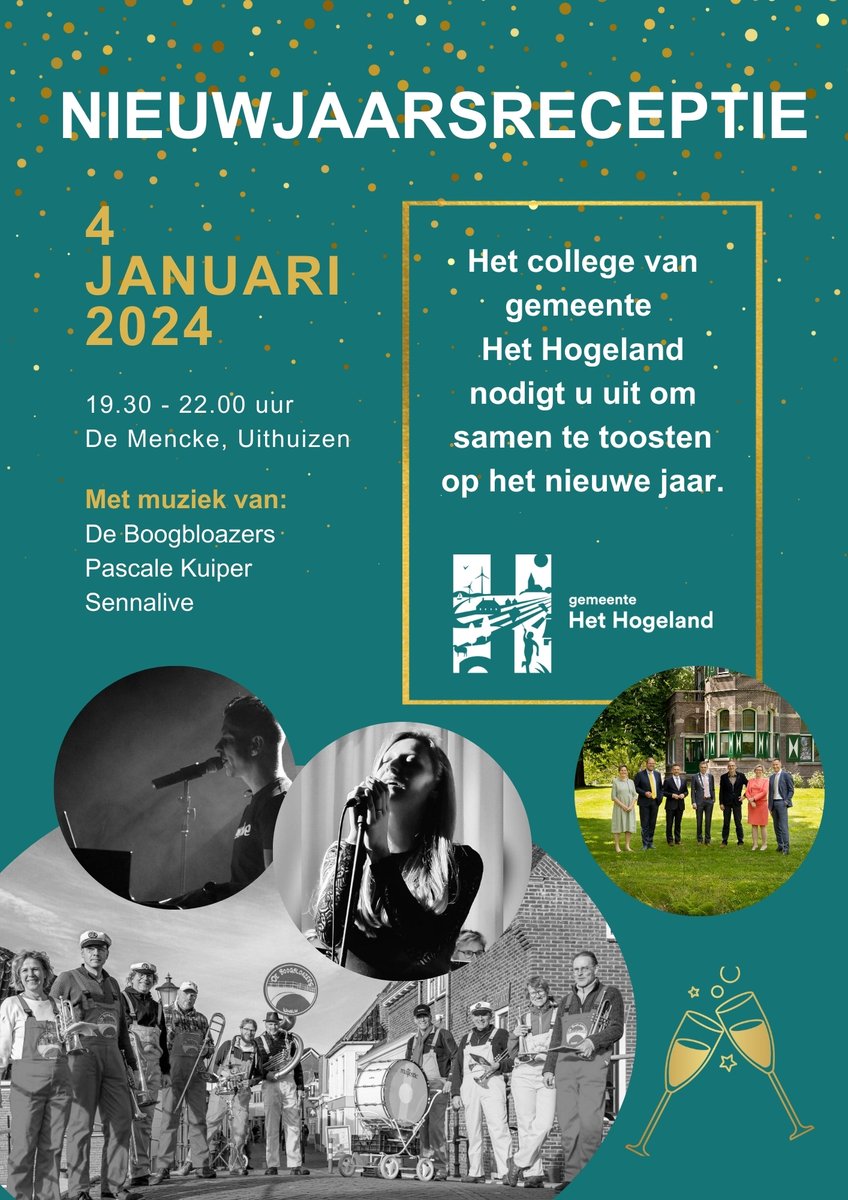🥂 Nieuwjaarsreceptie in Uithuizen

Kom jij samen toosten op het nieuwe jaar? We zien je graag op donderdag 4 januari vanaf 19.30 uur!