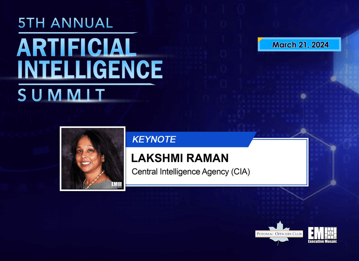 PotomacOfficers's tweet photo. 🤩 We are pleased to announce that Lakshmi Raman, Director of Artificial Intelligence at the Central Intelligence Agency will be a keynote speaker at the POC - 5th Annual Artificial Intelligence Summit on March 21st, 2024.
▶️ Register Here: https://t.co/8AZuPr4J9T
#Event #POCAI5 https://t.co/nMtXFaNktY
