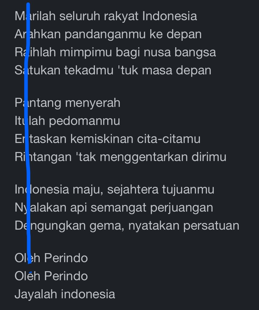 transpottting's tweet photo. random but did u know mars perindo setiap kata pertama di liriknya jadi tulisan mars perindo https://t.co/LdrogoZch8