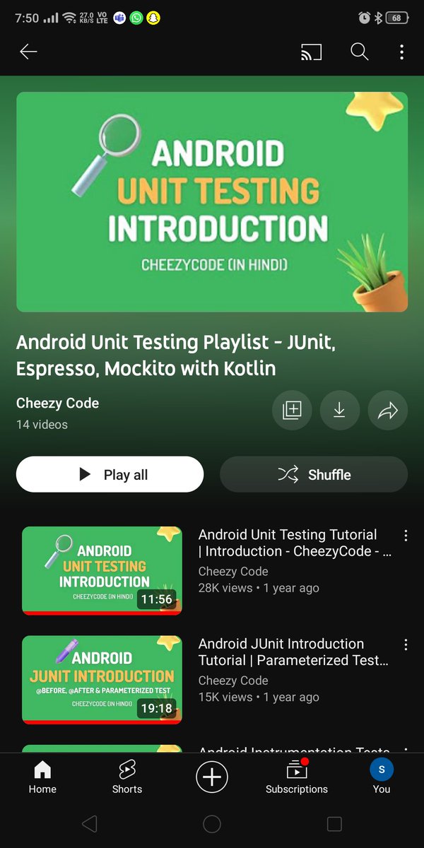 andro_saurav's tweet image. Grateful for the Cheezy Code YouTube playlist on Android unit testing—so helpful for diving into this topic! Making strides in understanding unit testing in Android development. 📱🧪 #AndroidDev #UnitTesting #CheezyCode #Programming #SoftwareDevelopment #mobileapp
@cheezycode