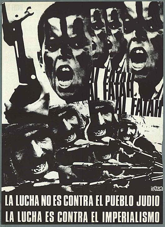 Spanish translation: “The struggle is not against the Jewish people, The struggle is against imperialism.” Not Against the Jewish People, FATAH, Palestine Poster Project Archives, 1970s