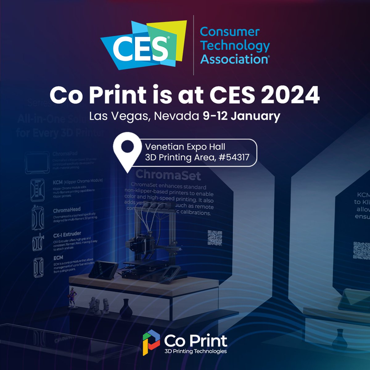 Are you attending #CES2024? Come witness the breadth of tech solutions, hear from the industry’s leading thinkers, and make business connections you won’t find anywhere else. January 9-12 in Las Vegas. Find Co Print 3D in booth #54317 in the Venetian Expo Hall 3D Printing…