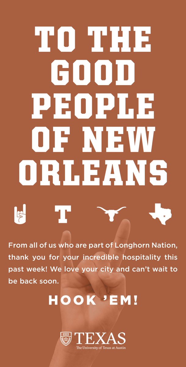 Our letter in this morning’s Times-Picayune. Thank you, NOLA! 🧡

#HookEm | <a href="/SugarBowlNola/">Allstate Sugar Bowl</a>