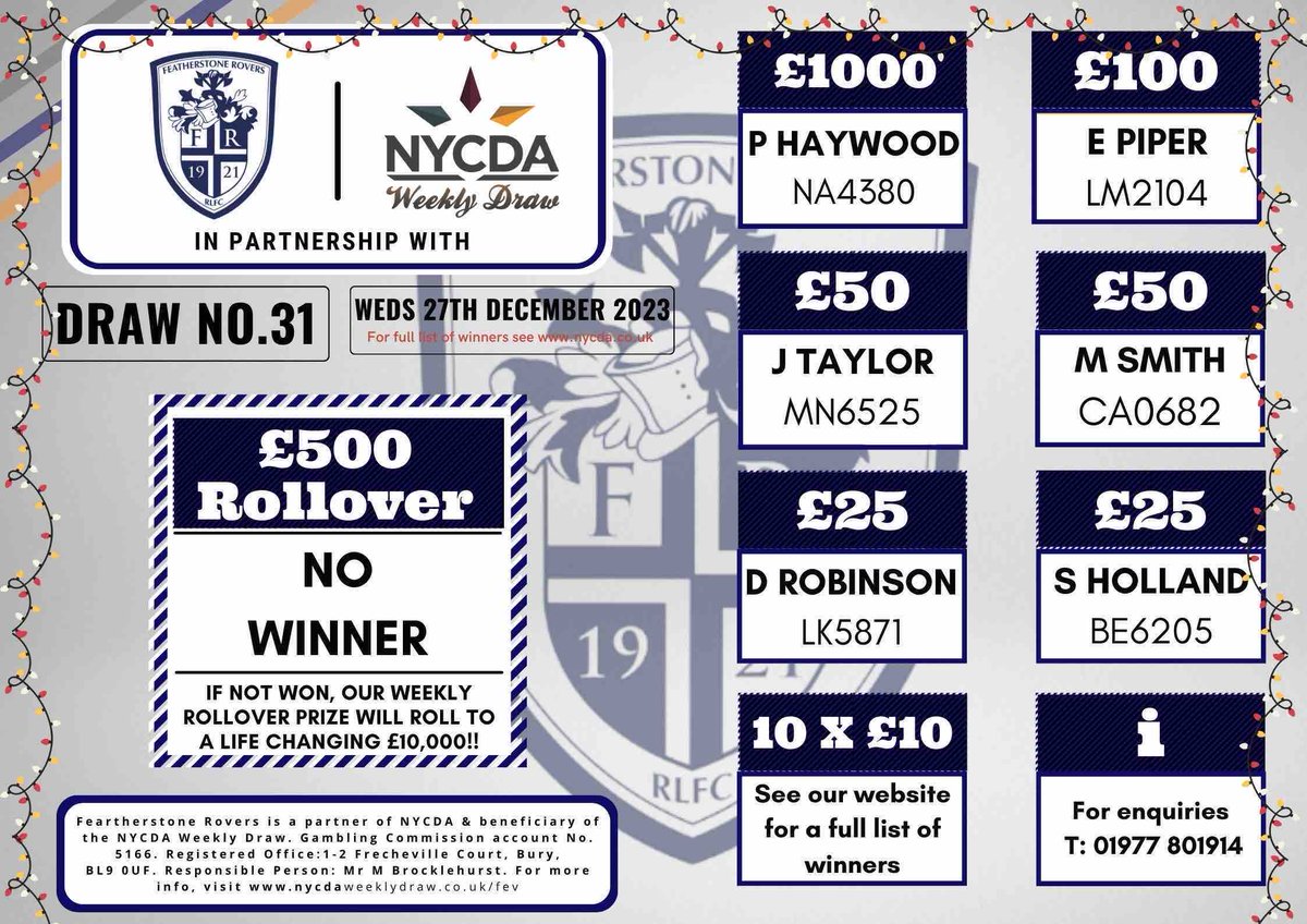 💰 Rovers Weekly Draw Congratulations to last week’s NYCDA Weekly Draw Winners! Join our rapidly growing community draw: bit.ly/3vQPm49