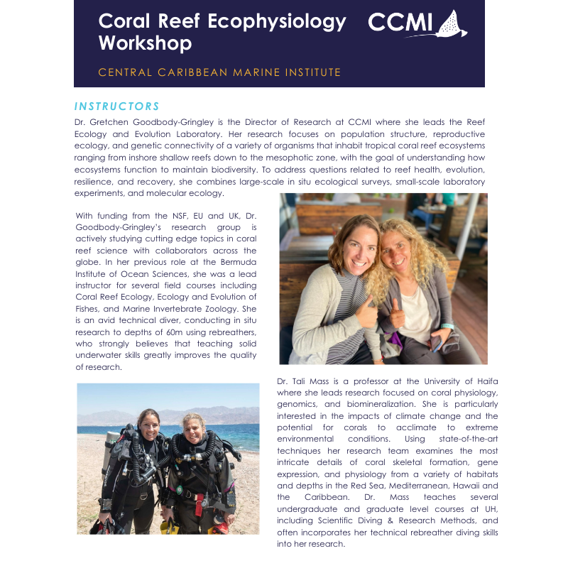 reefresearch's tweet photo. 🚨Do you want to develop coral ecophysiology skills?  Dr Gretchen Goodbody-Gringley &amp; Dr Tali Mass are hosting a FREE workshop for 10 participants, funded by NSF, April 4-8, 2024, at CCMI's Little Cayman Research Centre. 

Full details &amp; application info: https://t.co/bK9h16Vi8o https://t.co/ql4GxiHEOb