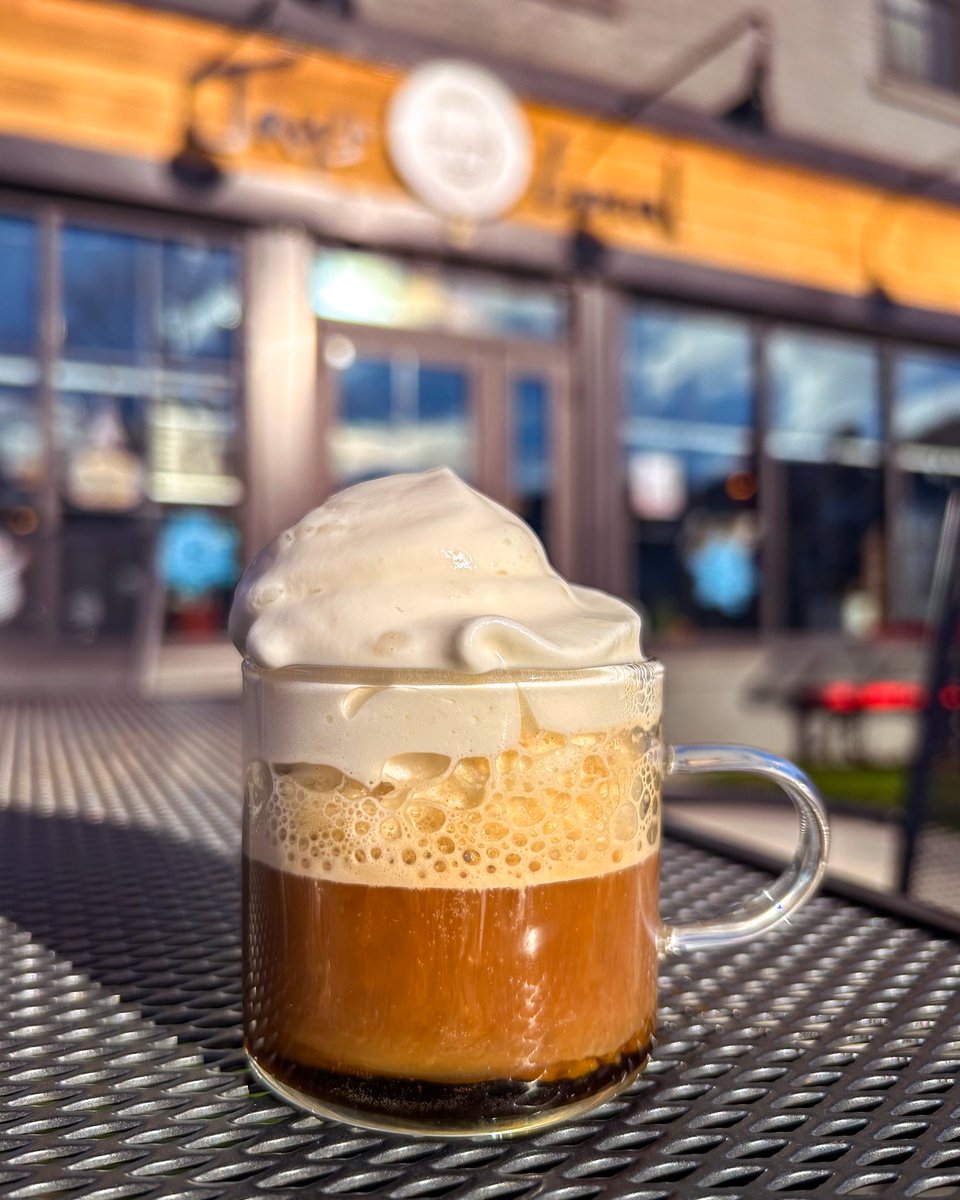 Espresso Con Panna, now available as part of our Winter Drink Menu!❄️ 
A double shot of espresso topped 
with smooth whipped cream. ☕️😍
#espressoconpanna #espresso