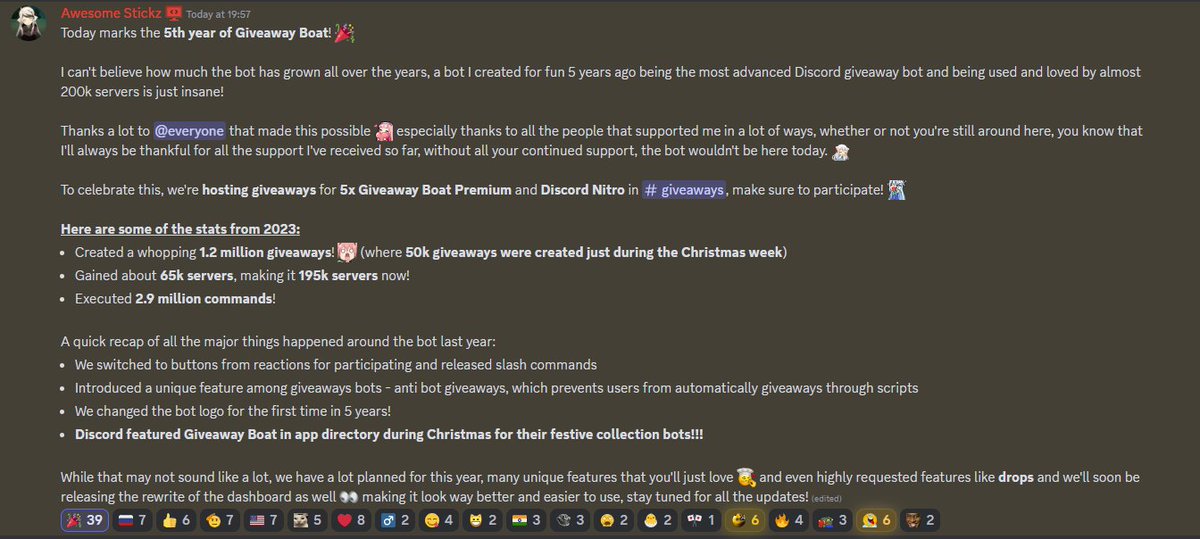 Giveaway Boat Discord Bots