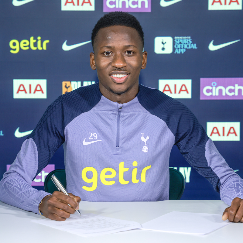 SpursOfficial's tweet photo. We are delighted to announce that @papematarsarr15 has signed a new contract with the Club that will run until 2030! 🤍