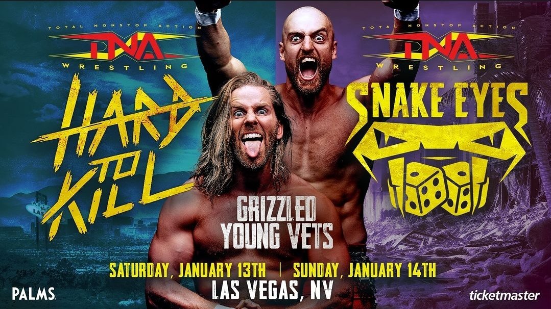 ThisIsTNAUK's tweet photo. If you missed this, where have you been?!
UK favourites, @JamesDrakePro & @ZackGibsonGYV, 'The Grizzled Young Veterans', are coming to #HardToKill & #SnakeEyes! Fans in the UK can order Hard to Kill LIVE via Thriller TV/FITE, YouTube Ultimate Insiders and TNA+
#TNAUK #IMPACTUK https://t.co/i3Nh0JeRER