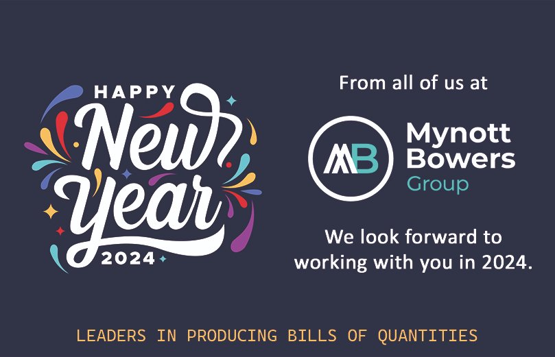 MynottBowers's tweet photo. Wishing all our follower's a very happy, healthy and prosperous new year!

May 2024 be a year dedicated to strengthening existing and new client relationships, through early involvement, collaboration, and commitment to shared goals and values!

#QuantitySurveyors https://t.co/Zkg7lQKef2