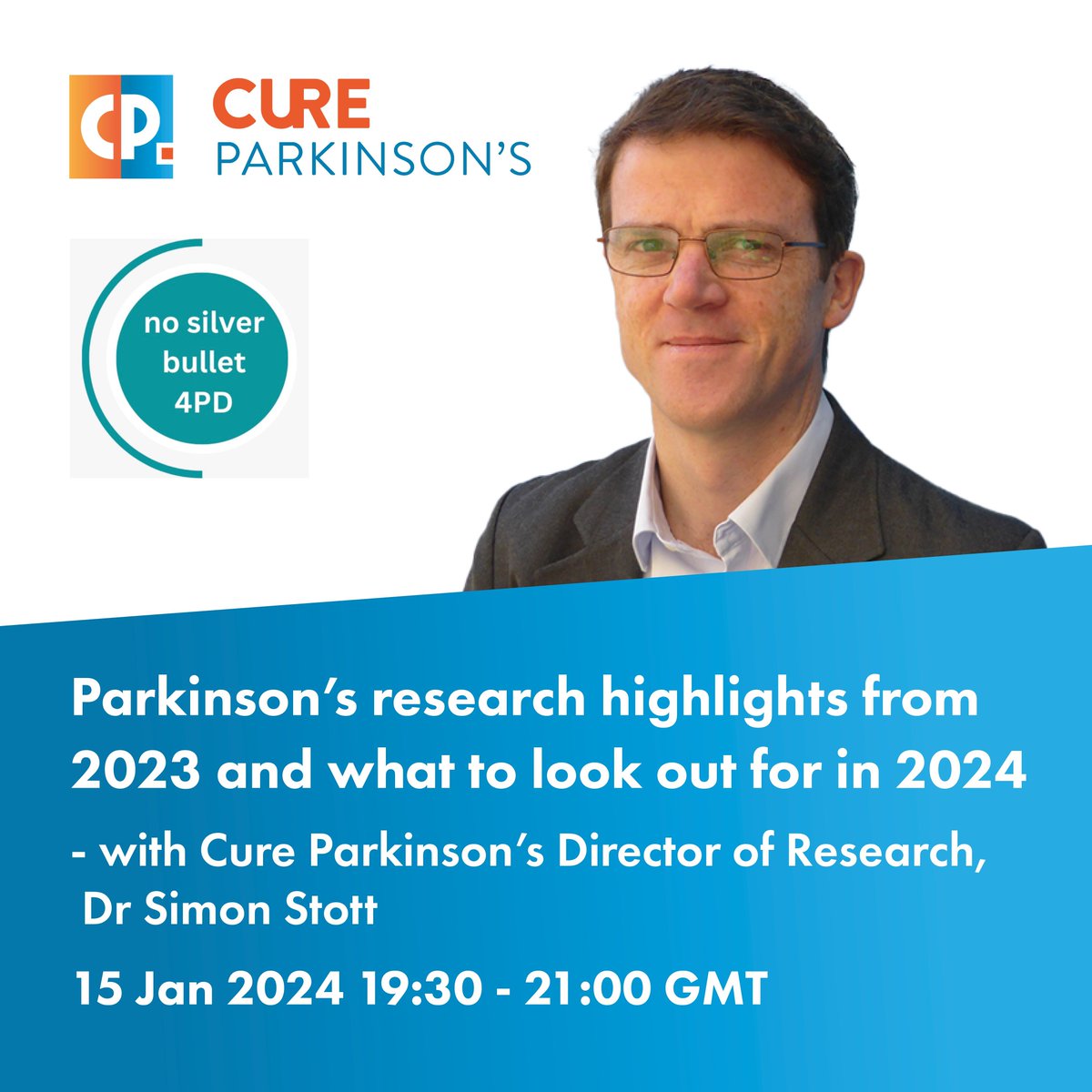Cure Parkinson's (@cureparkinsonst) on Twitter photo <a href="/NSB4PD/">NoSilverBullet4PD</a> and Cure Parkinsonās are delighted to invite you to join their webinar with Dr Simon Stott on Monday 15 January: buff.ly/41GWleO
#ParkinsonsResearch #Parkinsons #FundParkinsons #CureParkinsons <a href="/NSB4PD/">NoSilverBullet4PD</a> and Cure Parkinsonās are delighted to invite you to join their webinar with Dr Simon Stott on Monday 15 January: buff.ly/41GWleO
#ParkinsonsResearch #Parkinsons #FundParkinsons #CureParkinsons