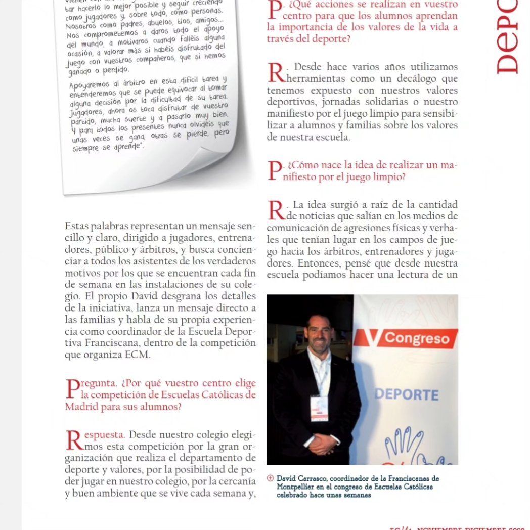 Feliz año a todos/as
A nuestro profe David Carrasco le han hecho una entrevista preciosa para la revista de Escuelas Católicas <a href="/ecatolicmadrid/">Escuelas Católicas Madrid</a>.
Os dejamos el enlace para que podáis leerla y disfrutarla: 
x.com/ecatolicmadrid…
#orgullodeprofe #deporte #colegio #equipo