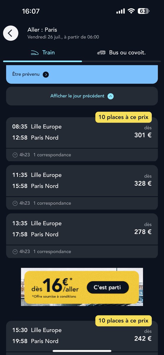 la_pleureuse's tweet photo. Quelqu’un pour m’expliquer pourquoi, si je souhaite me rendre à Paris fin Juillet au départ de Lille, je vais devoir passer par Londres et payer quasi 300 balles ? 
Donc faire + de 4h de route, là où j’en ai pour 1h en temps normal et 29€ ? 🤡🤡🤡🤡 @groupesncf @sncfconnect https://t.co/l7dLeo8pXk