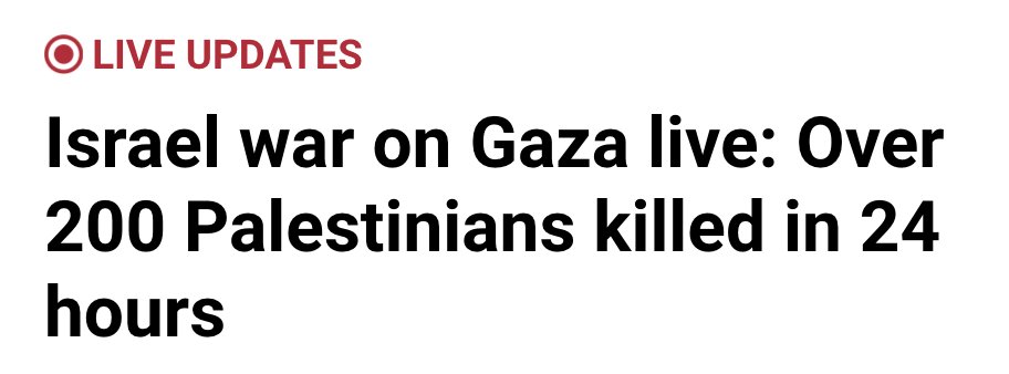 If 200 Israelis were murdered in the last 24 hrs, it would be the top headline on every mainstream US media outlet. But it's Palestinians getting killed, so it's nowhere to be seen on US networks. When the victims are invisible, it's easier for monstrous policies to continue.