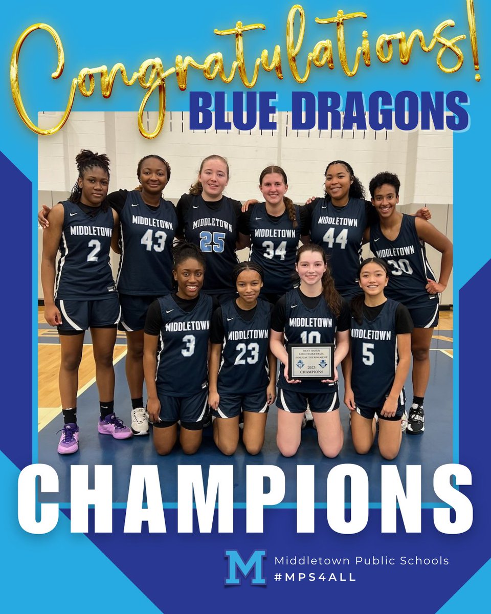 Congratulations to our Blue Dragons who won the West Haven Holiday Tournament over break! Learn more here: middletownschools.org/article/1391531

#MPS4ALL #MPSFutureMakers