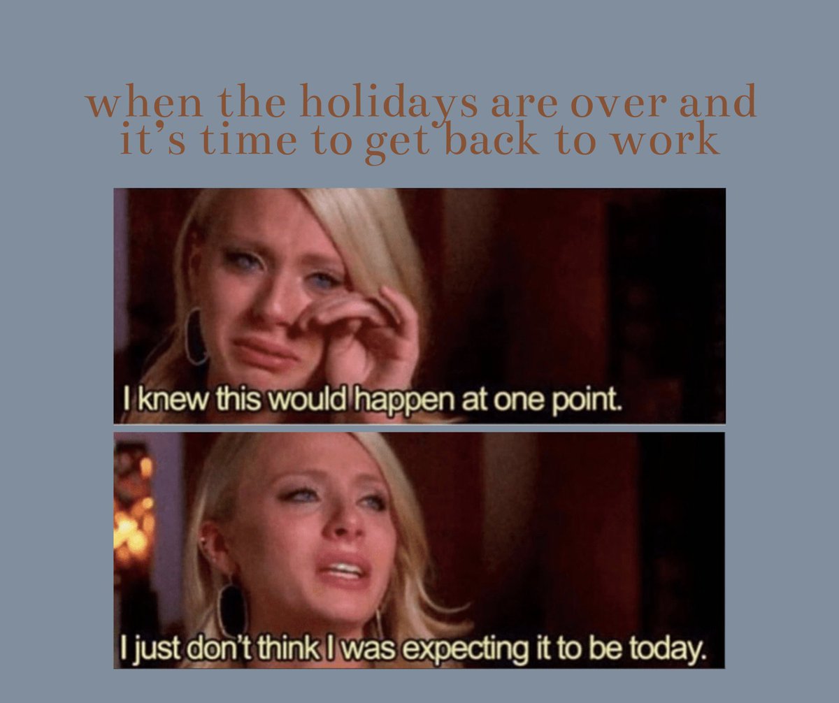 CMWaterSystems's tweet photo. It really went from the most wonderful time of the year to this...

Who here is struggling to get back in work mode? https://t.co/vtvYUkUten
