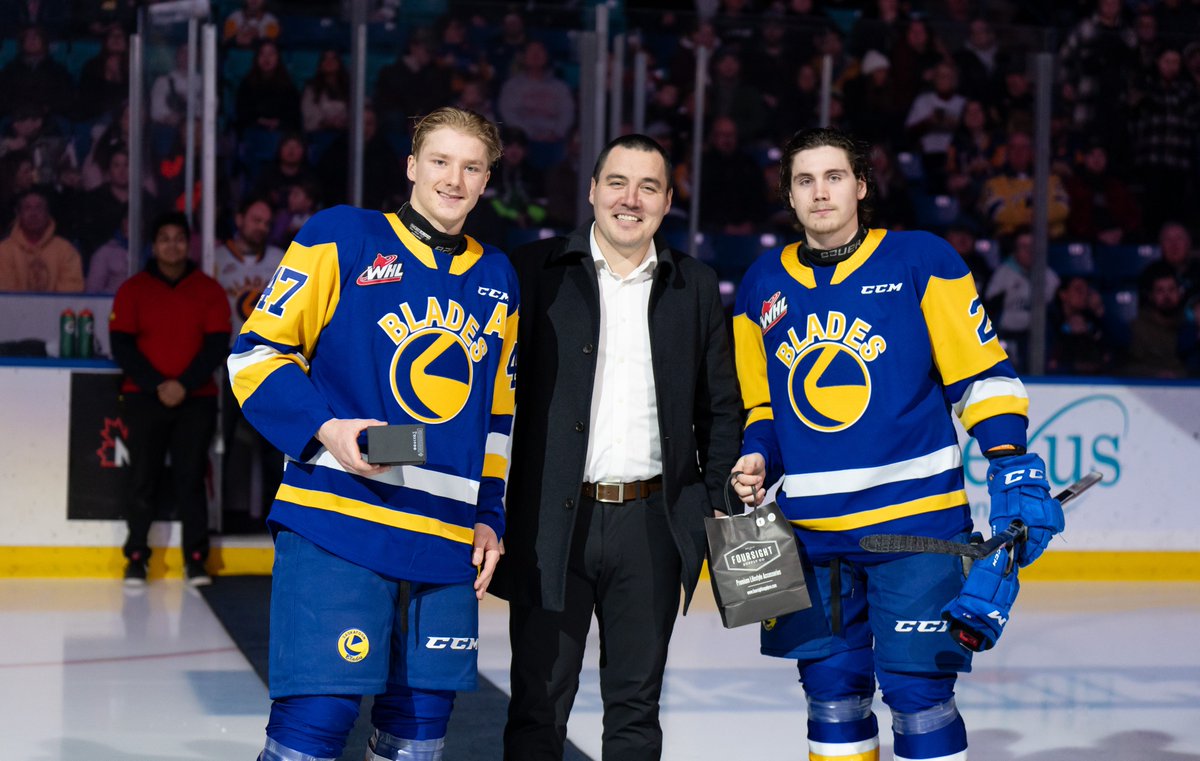 BladesHockey's tweet photo. Defencemen Charlie Wright and Ben Saunderson are you Foursight Supply Co-Player of the Month!

DETAILS 📰 | https://t.co/ggmERvstKl https://t.co/fJR6U6KPIX