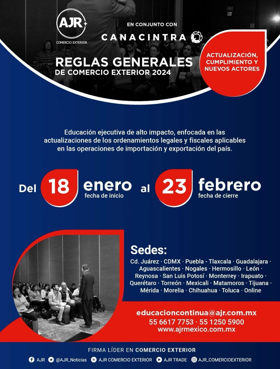 JulioComercioE's tweet photo. 🌐✨Reglas Generales de Comercio Exterior 2024: Actualización, Cumplimiento y Nuevos Actores 💼

🚀  Descubre las nuevas claves que marcarán el rumbo de tus operaciones internacionales. https://t.co/Bf6yZNnhTh