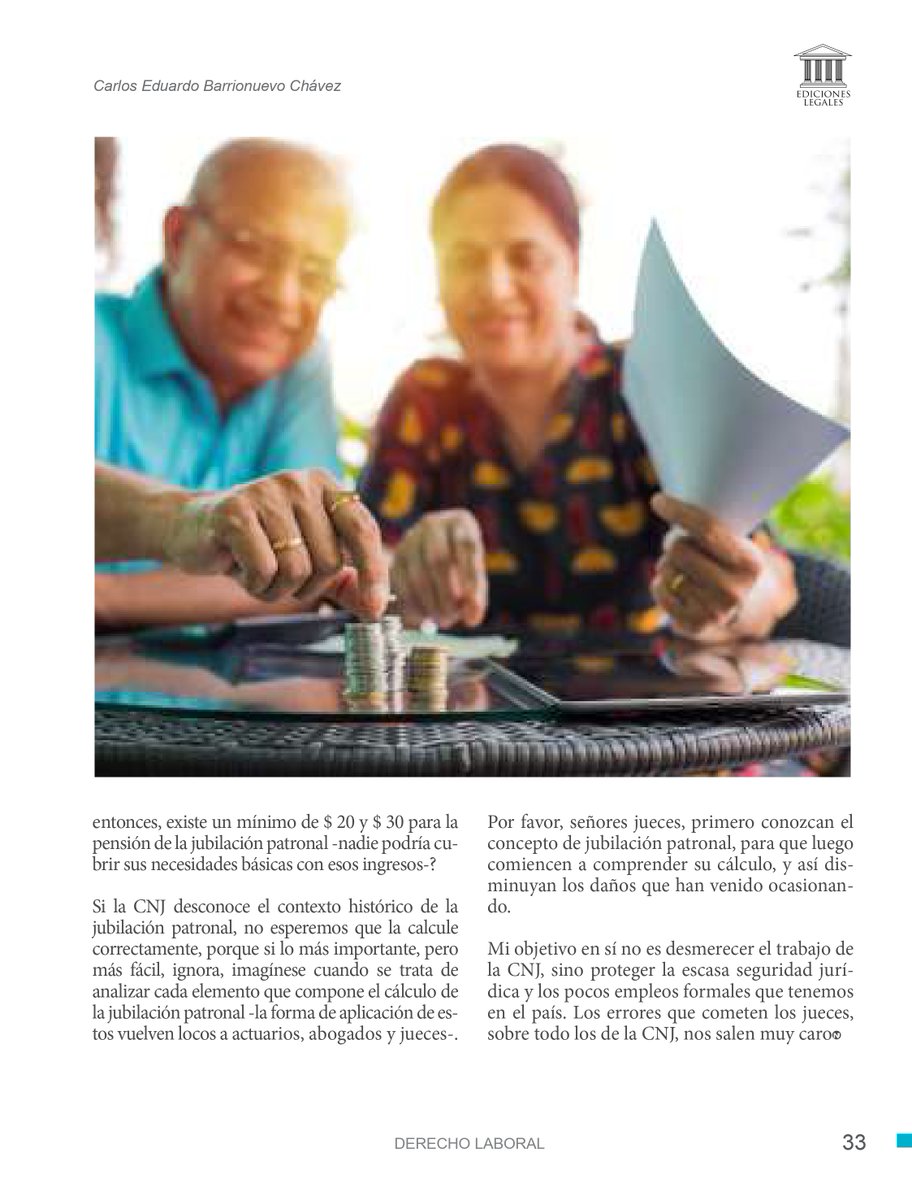 🔥 Iniciemos el año polémicamente.

La Sala de lo Laboral de la <a href="/CorteNacional/">Corte Nacional de Justicia</a> no viene haciendo un buen trabajo y son muchos los perjudicados.

Escribiré una serie de artículos criticando sus decisiones más graves.

Comenzaré con la jubilación patronal: drive.google.com/file/d/13xI40g…