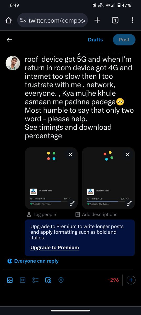 Mahirazz8025's tweet photo. @JioCare sir I'm very depressed. My 12th exam too close. I want to inform you after 6,6:30 pm internet almost down at my home. I can't attend my online classes in night and some time i hate downloaded video. Because I paid money for live . Baki ka photo me premium ka chakkar 🥺 https://t.co/yBYnTUqv5n