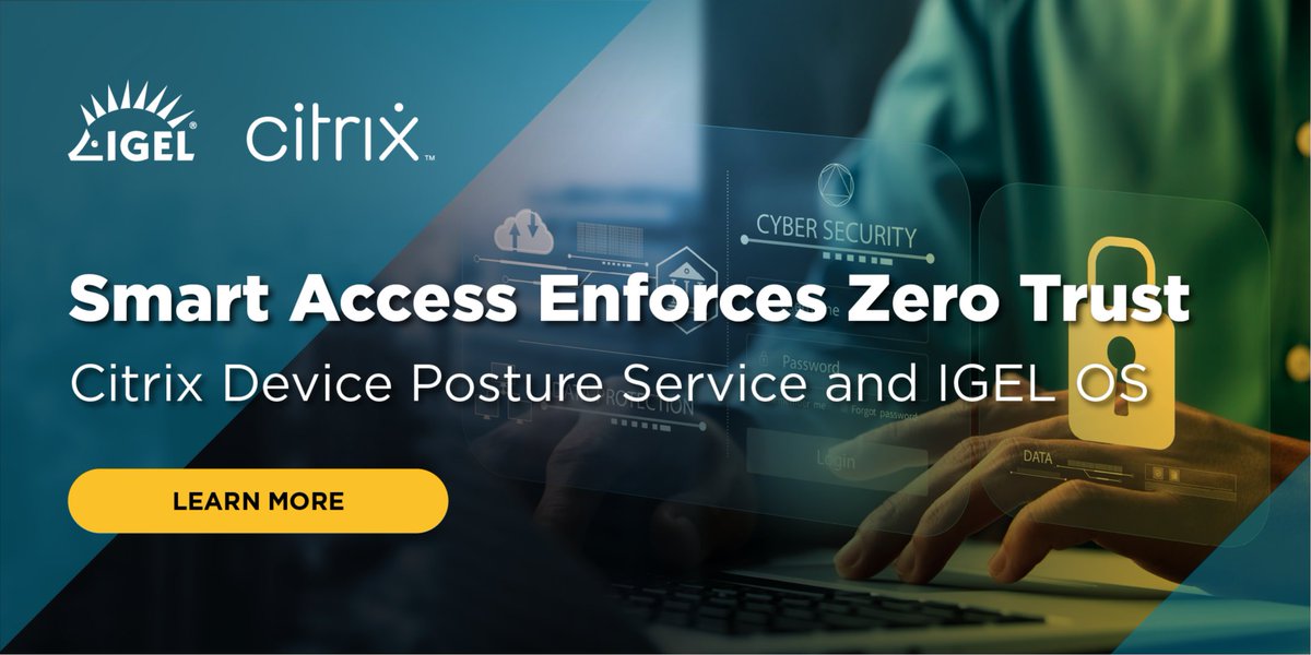 Check out the Citrix blog and discover how Device Posture service on IGEL OS enables  customers with smart conditional access capabilities to enforce Zero Trust principles. #citrix #igelos#zerotrust#cloudcomputing bit.ly/47nkZm5