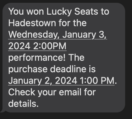 hexxedspell's tweet photo. Now this. This is how you start the New Year. Round 3. See you tomorrow @jordanfisher @hadestown https://t.co/vT9U0nclHJ