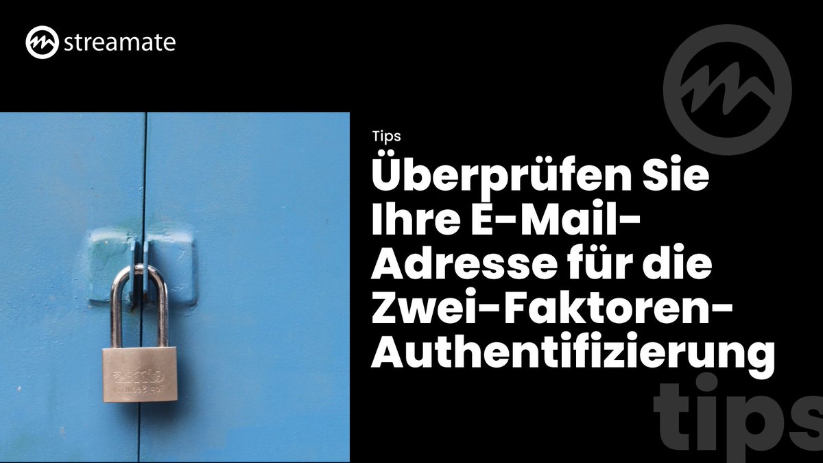 StreamateDE's tweet photo. Ihr Streamate-Konto ist jetzt noch sicherer geworden! Die Zwei-Faktor-Authentifizierung per E-Mail ist nun verfügbar. Wir bitten Sie, Ihre E-Mail-Adresse in den nächsten Tagen zu verifizieren, um zusätzlichen Schutz zu gewährleisten. Sicherheit steht bei uns an erster Stelle! https://t.co/93GggledcA
