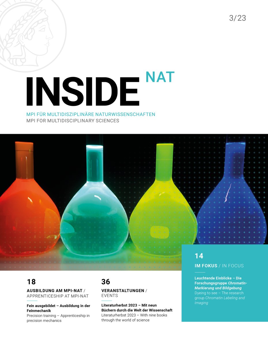 Issue 3/23 of our #INSIDENAT is out!
Check it out:
🔬Precision training – becoming a precision mechanic at the #mpinat
🧪Introducing the research group <a href="/AndImaging/">Chromatin labeling and imaging</a>
📚Review of the scientific lecture series at the #Literaturherbst in #Göttingen 2023
mpinat.mpg.de/en/inside-nat
