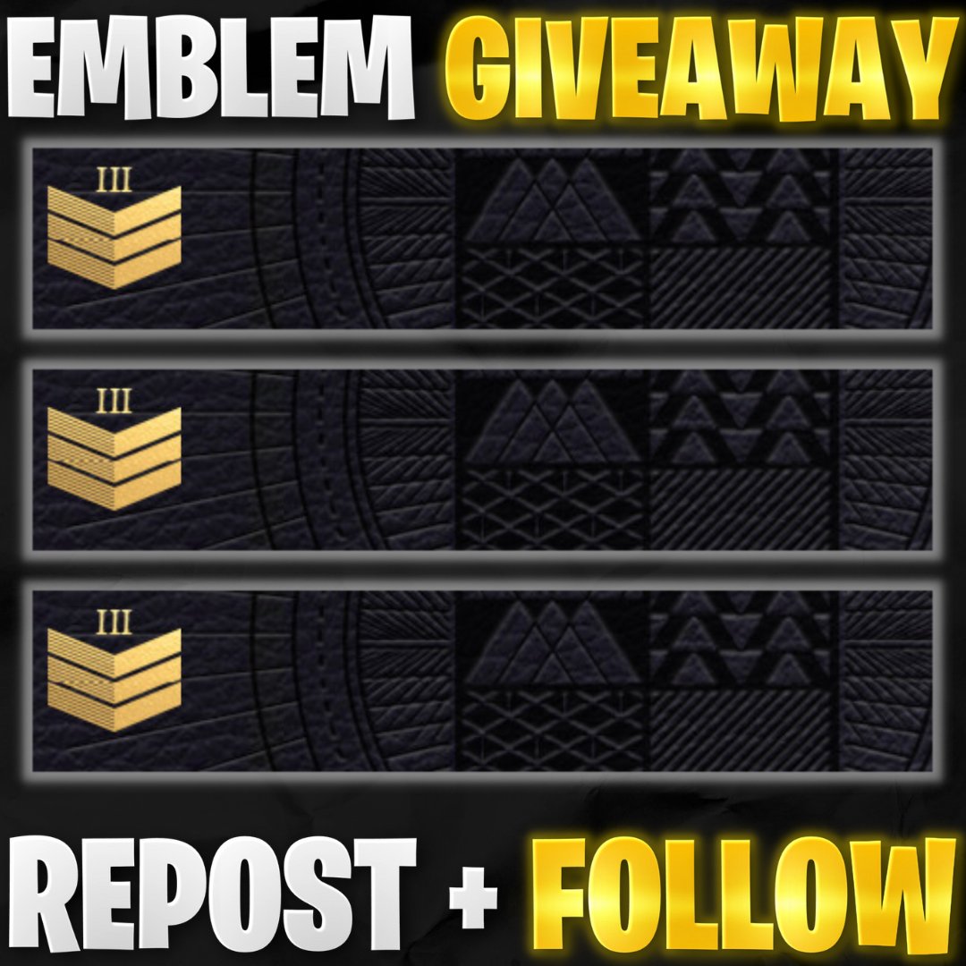 Emblem Giveaway!
Repost + Follow To Enter! #Destiny2