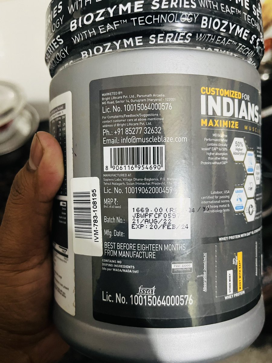 balrams2011's tweet photo. @Healthkart team I have bought protein supplement and you guys have sent the almost a expired product. Going to expire in 20th Feb 2024. Now your agents are saying can not be replaced, what is this kind of customer service. https://t.co/e0HUzhrAD4