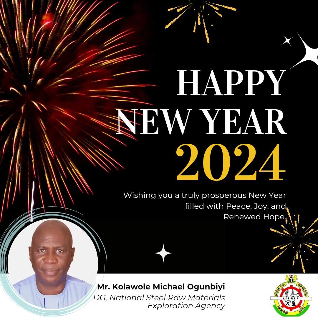 A message of goodwill from our Director General and the entire NSRMEA team for the year 2024.

Happy New Year Nigeria!

#HappyNewYear #HappyNewYear2024 
#NewBeginnings2024