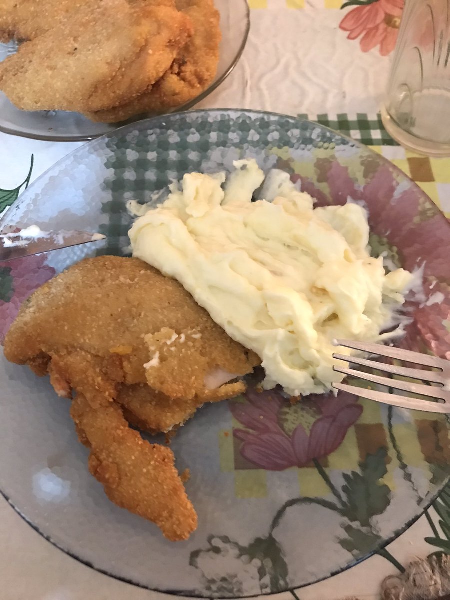 Quien pudiera mi novia me hizo milanesa con puré 😍