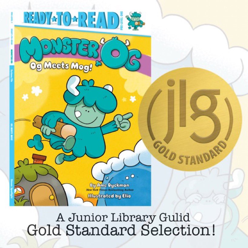 HAPPY 🎂BOOK BIRTHDAY🎂 to: MONSTER OG: ⭐️OG MEETS MOG!⭐️ CHEER as Monster Og uses #STEM & #kindness to think, plan, & make a friend in this 1st 📖 of our new #kidlit early reader series! Text by me, 🏆 art (& this graphic) by @eliopictures, from @SimonKIDS! #BookBirthday ❤️