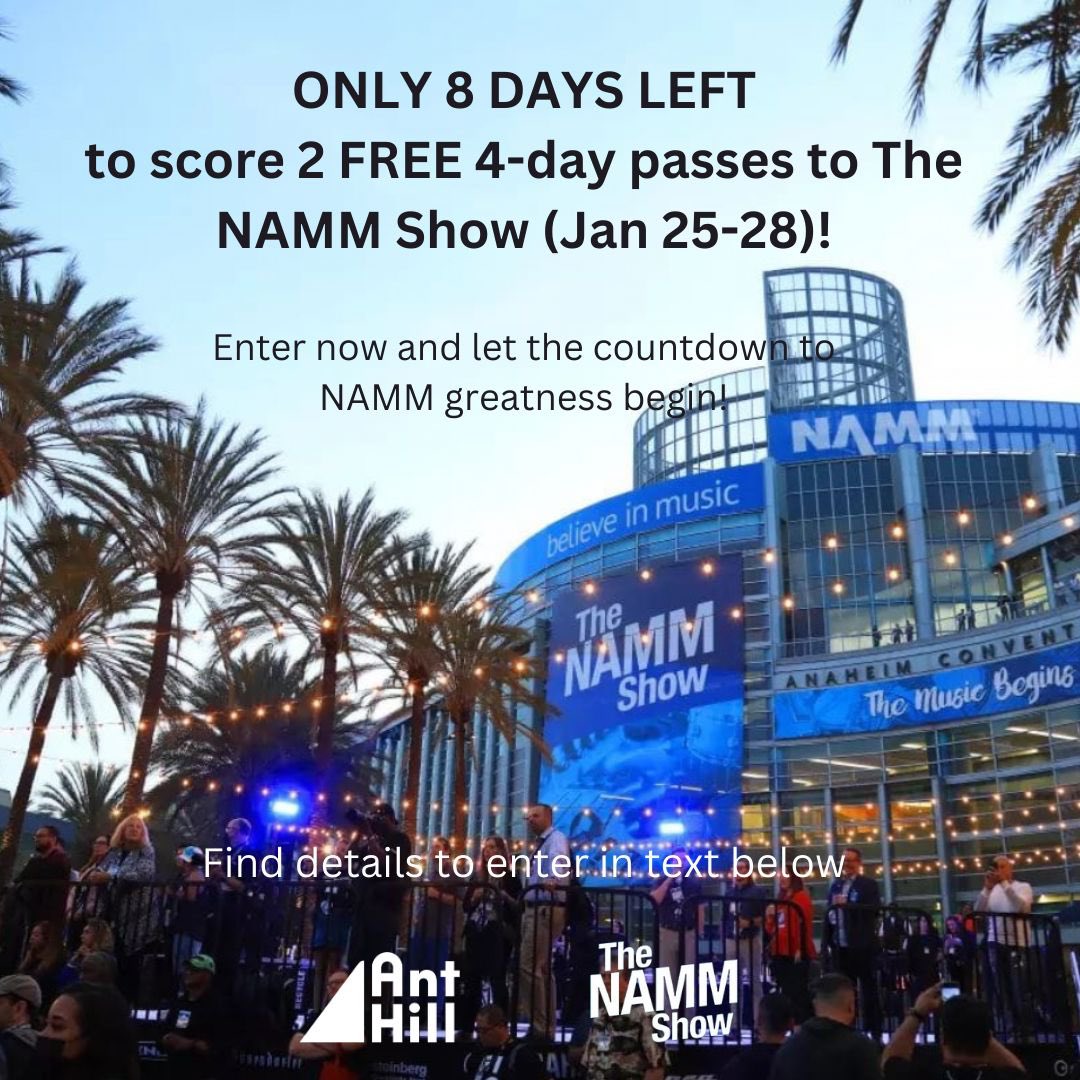 THE event 4creative minds worldwide! Epic concerts, mind-blowing sessions, &a chance 2rub shoulders with industry pros! Game plan: * Head over 2 Instagram, tag2 buddies in post  * Share this post in ur stories * Tag @wetheanthill & @TheNammShow * #WeTheAnthill & #TheNammShow