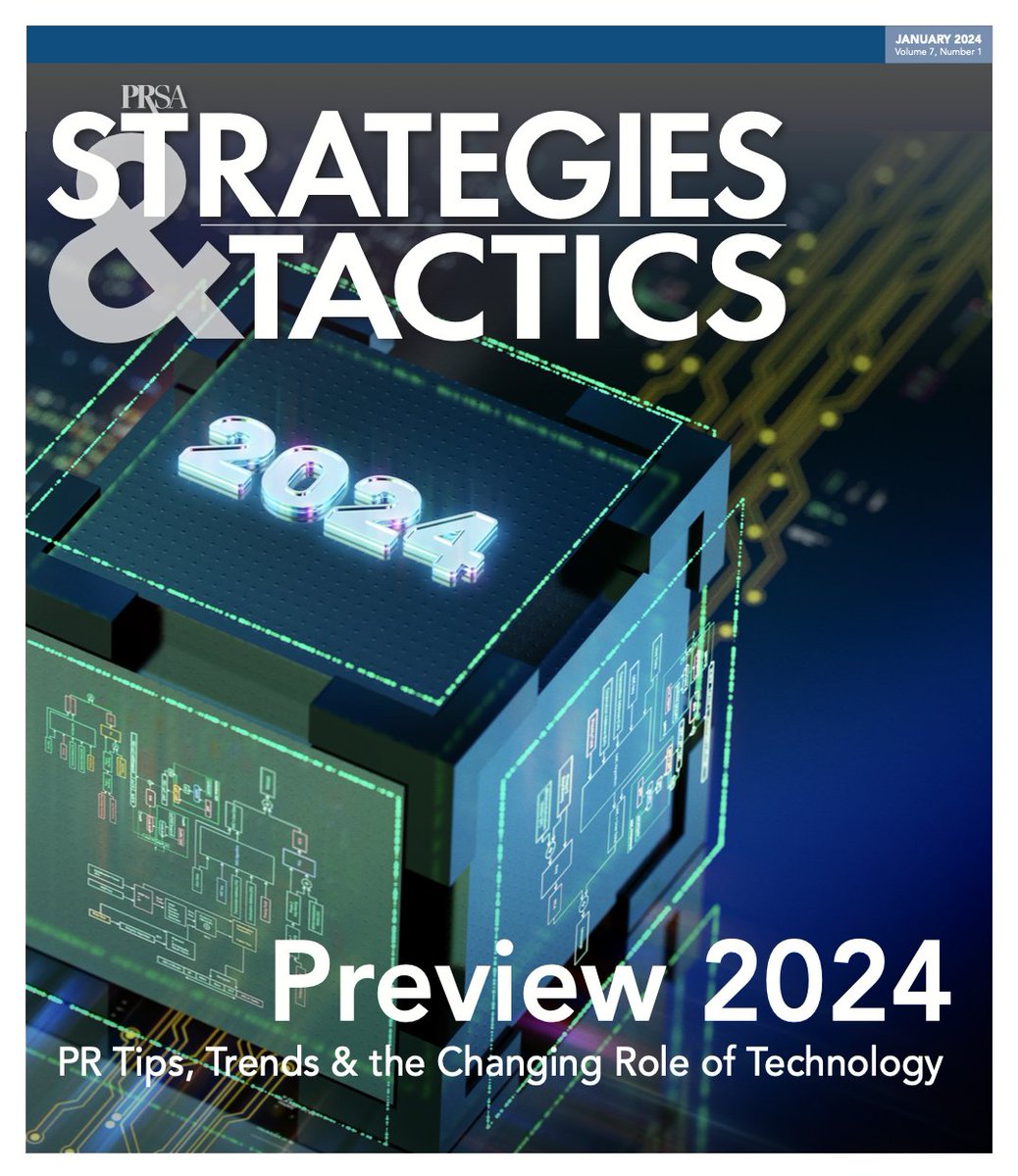 Happy New Year! In our January issue of S&amp;T, you'll find: comms trends on the horizon, thoughts on making the most of 2024, insights on the dangers of toxic leadership, an interview w/ PRSA's 2024 Chair Joseph Abreu, APR, and more: bit.ly/3NMHOsh @prsa #prsa