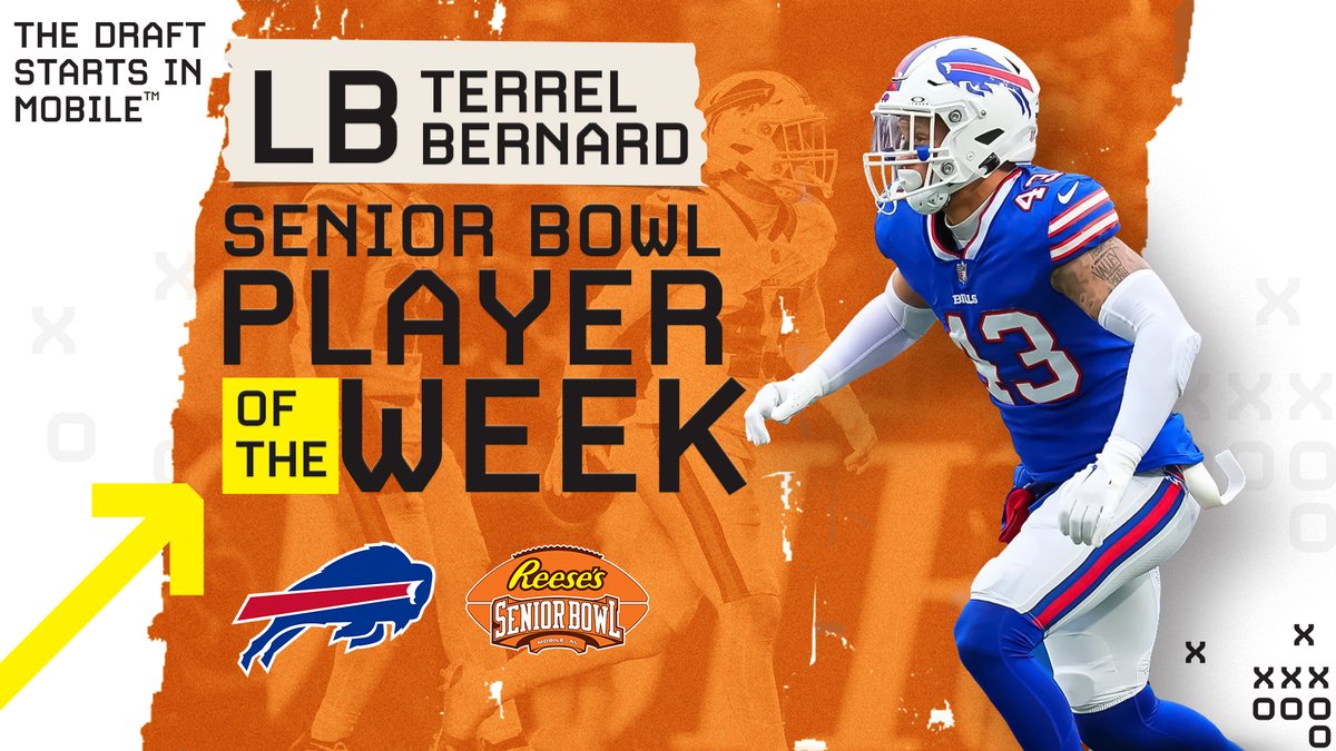 Congratulations to 2022 Senior Bowl and @BUFootball alum @TerrelBernard_2 on an awesome season so far. Bernard is the first player since 1991 that has 6+ sacks, 3+ INTs, and 3+ fumble recoveries in a season. #BillsMafia #TheDraftStartsInMOBILE™️ 📸: @BuffaloBills