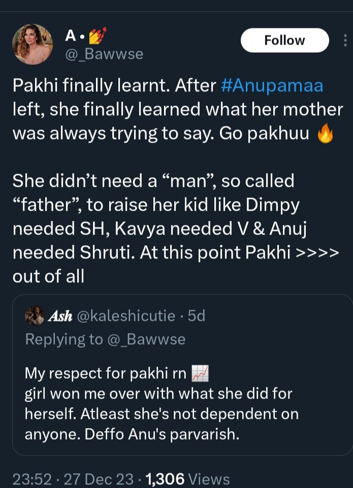 Gorgeouszz_'s tweet image. Generally I don&apos;t post SS like this but Someone sent me this &amp;amp; I can&apos;t stop laughing 😂😂😂At least they agree pakhi is result of upma&apos;s parvarish🙂 

Clownupma ke clown fans. 

#Anupamaa