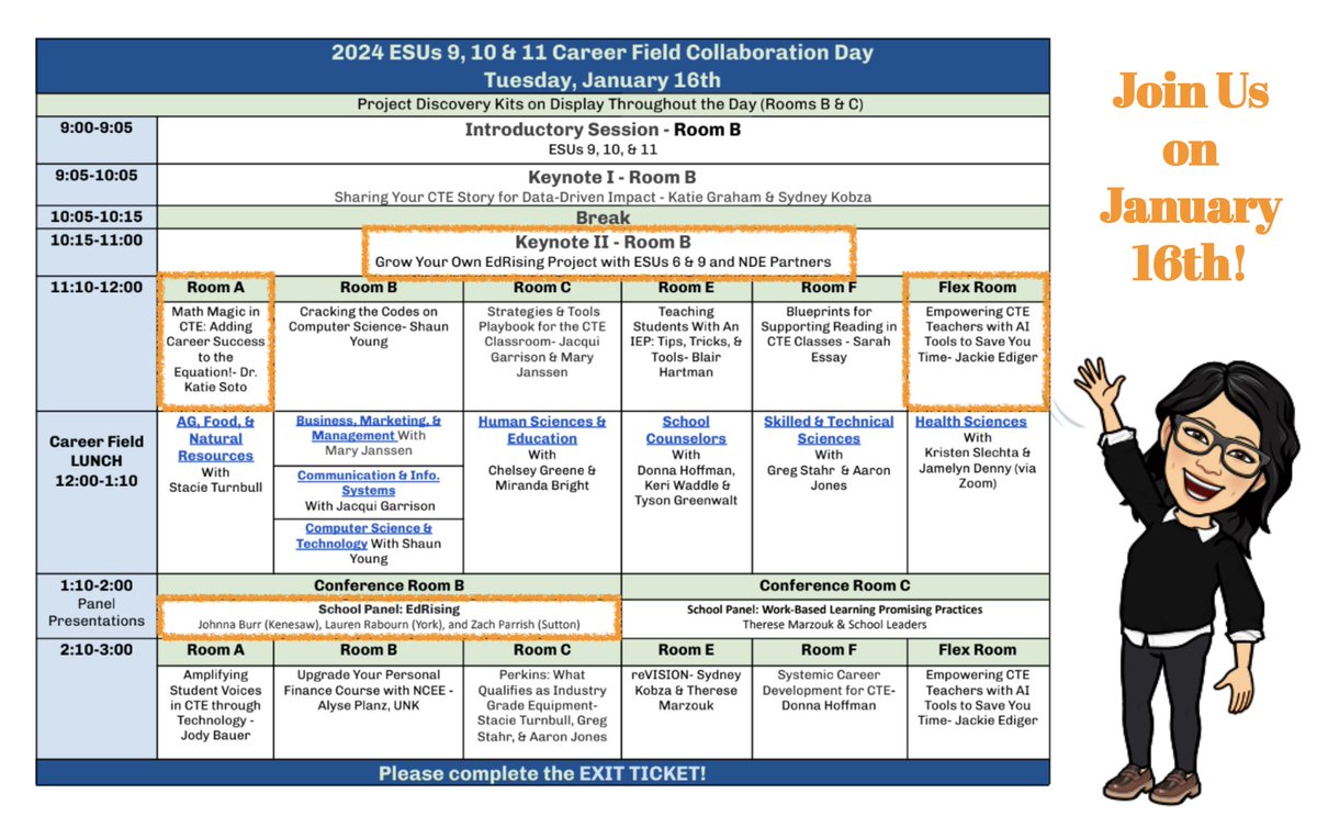Join us on January 16th for the #ESU9, 10, &amp; 11 CTE Collaboration Day!  It's 2024 and it's time to learn more about CTE in Nebraska. Registration details: odie.esu10.org/workshops/Sect…