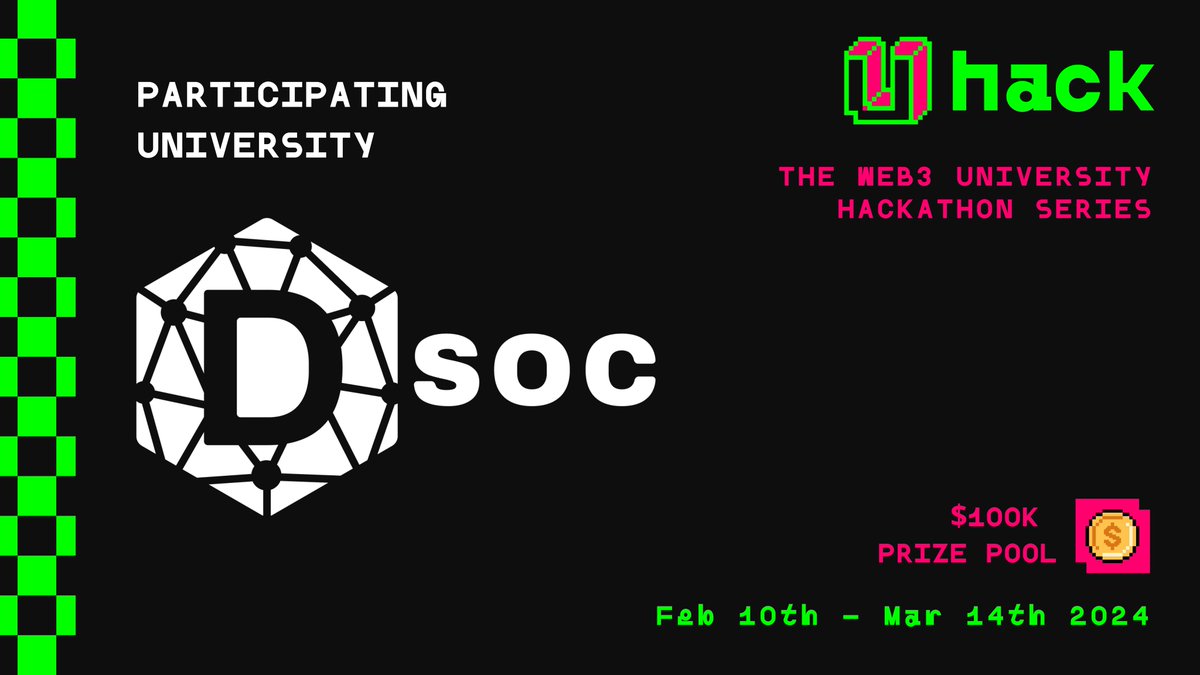 U_HackWeb3's tweet photo. 🇬🇧Southampton’s @SotonDsoc will be joining us for U-Hack!

Their decentralized society hosts regular events, inviting top Web3 protocols to share their experience &amp; broaden the adoption of blockchain with plans to transform into a DAO👥 https://t.co/rNsU58iLBi
